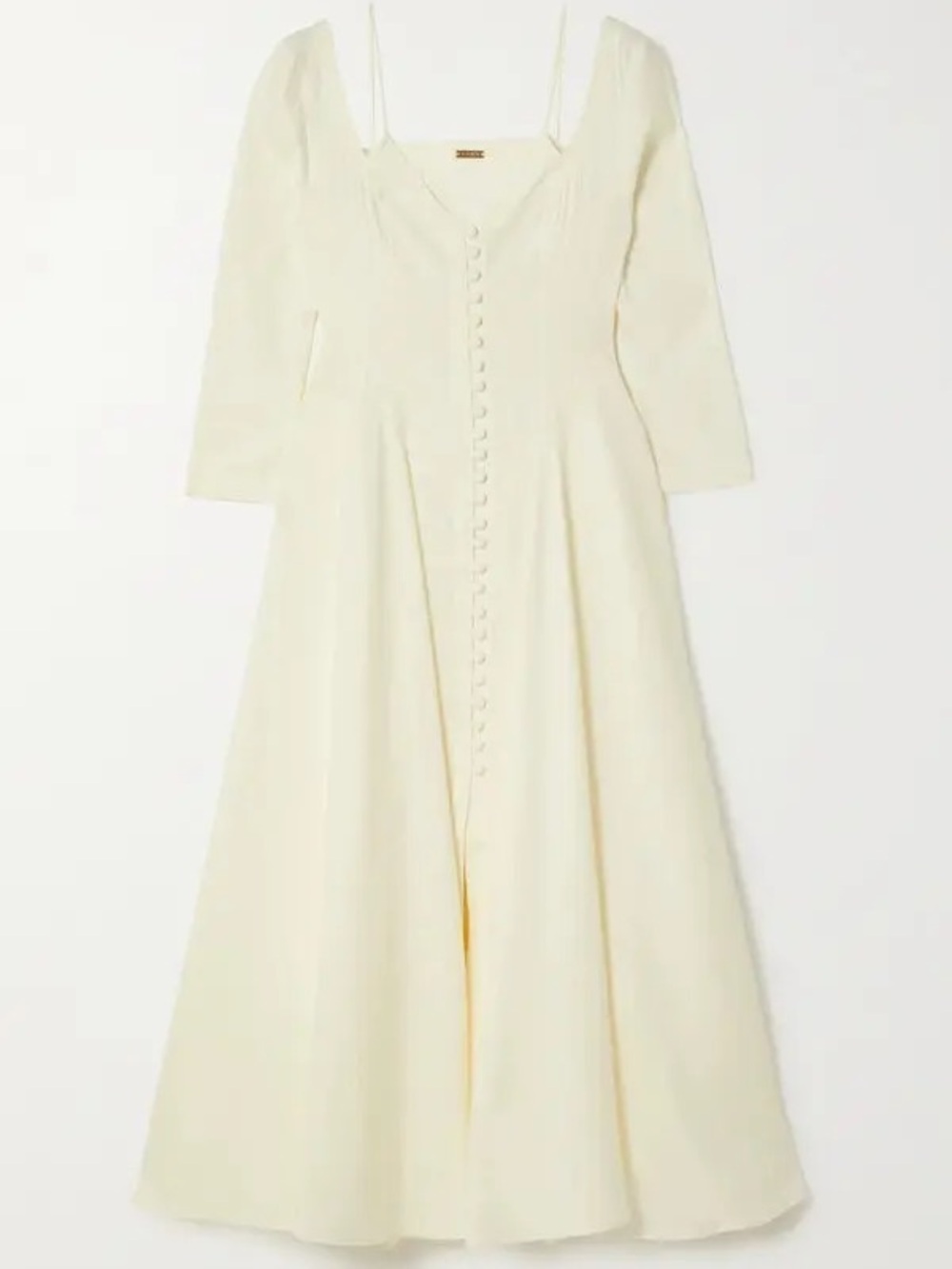 cult gaia Cream Button-Front Midi Dress